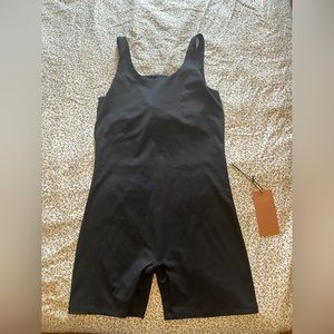 NWT Girlfriend Collective black short unitard XL